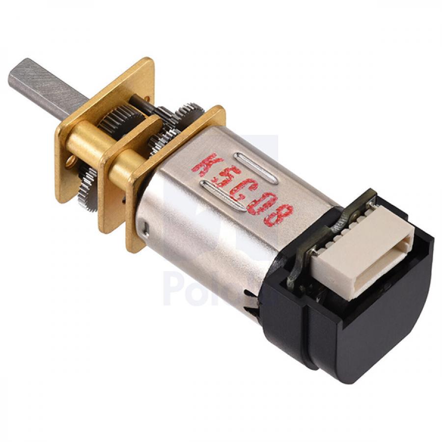 150:1 Micro Metal Gearmotor MP 6V with 12 CPR Encoder, Back Connector #5140