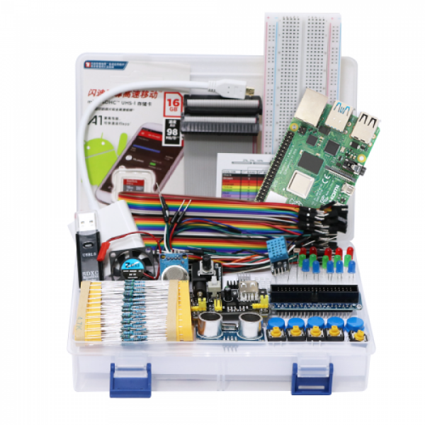 디바이스마트,스쿨존 > 아두이노 > 교육용 키트,LK EMBEDDED,라즈베리파이 초급 키트,극강의 가성비 라즈베리파이4B 초보자용으로 저항, LED, 스위치, 가변저항, 브레드보드, 기타 액세서리로 구성된 키트