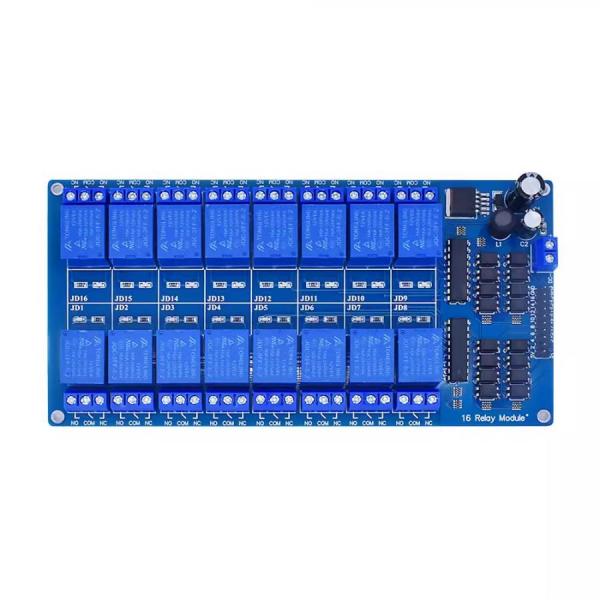 디바이스마트,MCU보드/전자키트 > 전원/신호/저장/응용 > 릴레이,SMG,아두이노 16채널 24V 릴레이 모듈 [CTH-ARDRLY02],16 channel 24V Realy (트리거 신호 전압은 5V 입니다.)/ AC 220V 10A, DC30V 10A / 아두이노를 통해 16개의 릴레이를 제어할 수 있습니다.