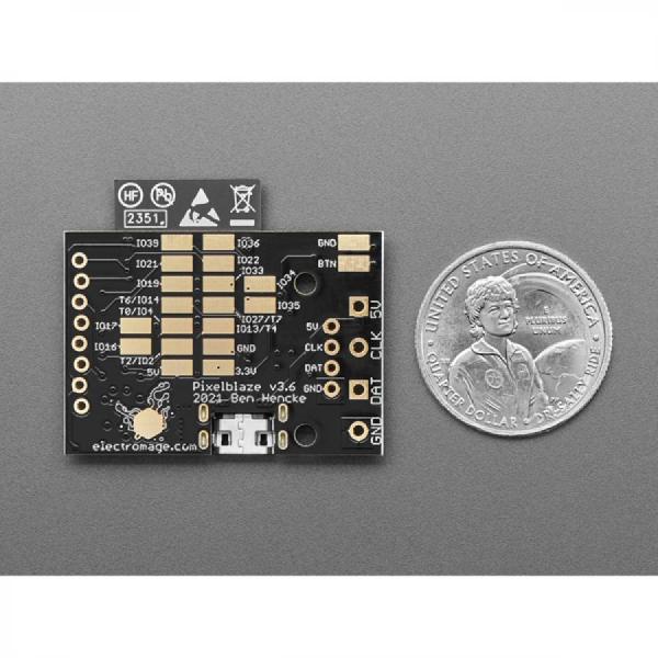디바이스마트,MCU보드/전자키트 > 통신/네트워크 > 와이파이,Adafruit,Pixelblaze V3 Standard XL - WiFi LED Controller [ada-5942],240Mhz 듀얼 코어 프로세서 장착 /  GPIO, 아날로그 또는 터치 입력을 사용하여 하드웨어 및 센서와 인터페이스 / 크기 : 34.2mm x 39.5mm(안테나 포함)