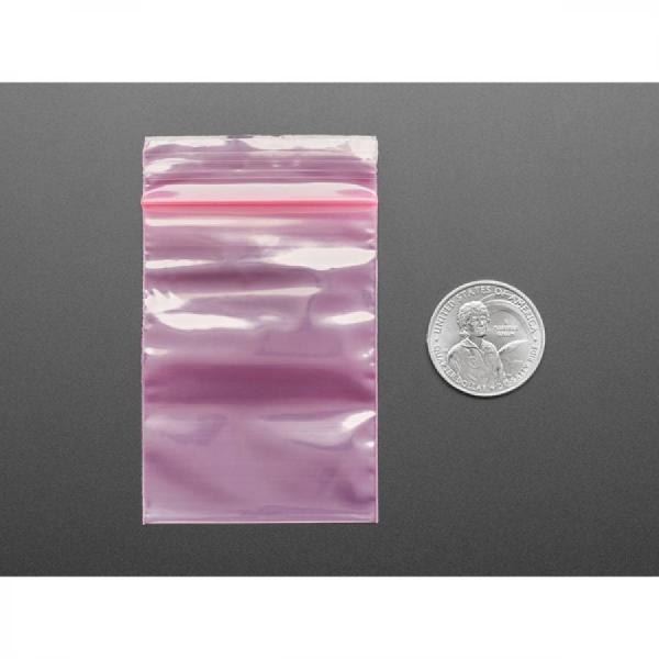 디바이스마트,스위치/부저/전기부품 > 지원부품 > 클린룸/ESD (미분류),Adafruit,Small Pink Anti-Static Zip Top Bag - 2inch x 3inch - 100 Pack [ada-5935],소형 전자제품, 기타 부품 및 구성 요소를 운반하는데 적합 / 재사용 가능한 정전기 방지