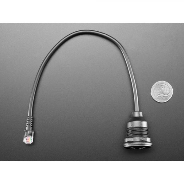 디바이스마트,케이블/전선 > PC/네트워크/통신 케이블 > 전화선 케이블,Adafruit,RJ-12 or RJ-11 Telephone Round Panel Mount Extension Cable [ada-5844],직경 : 약 30mm / 특별한 모양이나 파일링 없이 일반적인 구멍톱이나 비트를 사용하여 목재, 플라스틱 또는 금속에 구멍을 뚫을 수 있습니다