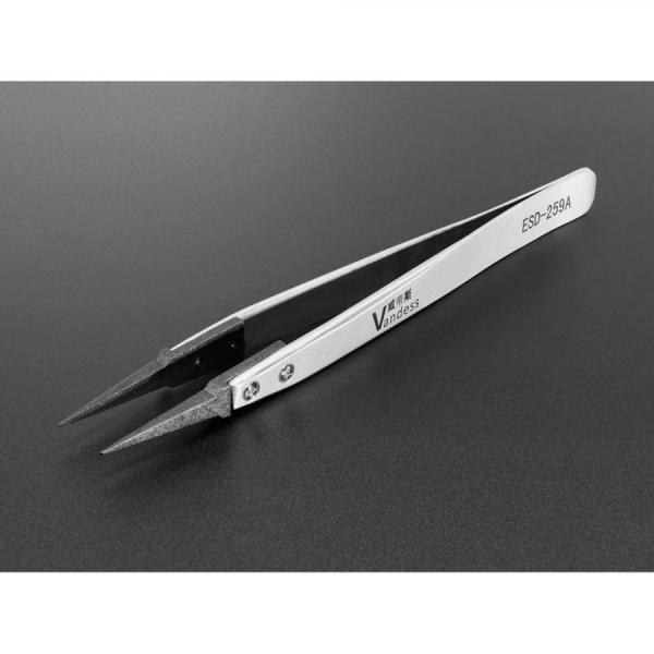 디바이스마트,수공구/전자공구/전동공구 > 전자공구 > 핀셋/IC흡착기/핀제거 > 플라스틱 핀셋,Adafruit,Fine Tip ESD Plastic Point Tweezers [ada-5916],플라스틱 포인트 핀셋 / 스테인리스 스틸 본체 / 정전기 방지 및 항자성 / 길이 : 약 13cm