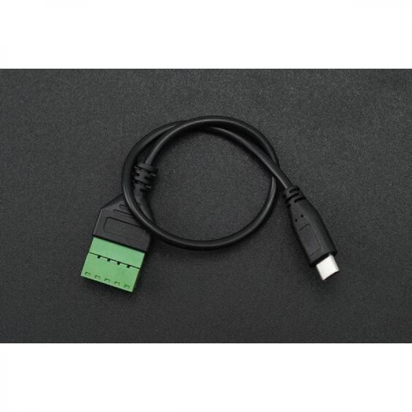 디바이스마트,케이블/전선 > 어셈블리 케이블 > 변환젠더,DFROBOT,5핀 Type-C Male to Solderless 단자 전원 케이블(30cm, 5V 2A 출력) [FIT0993],와이어 길이 : 30cm / 작동 전압: 5V / 출력: Type-C, USB2.0 / 지원 전압: 5V2A