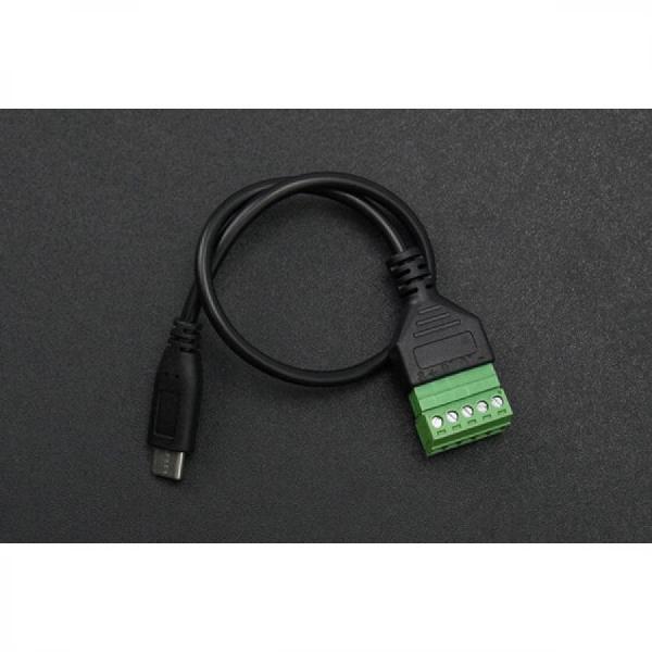 디바이스마트,케이블/전선 > 어셈블리 케이블 > 변환젠더,DFROBOT,5핀 Type-C Male to Solderless 단자 전원 케이블(30cm, 5V 2A 출력) [FIT0993],와이어 길이 : 30cm / 작동 전압: 5V / 출력: Type-C, USB2.0 / 지원 전압: 5V2A