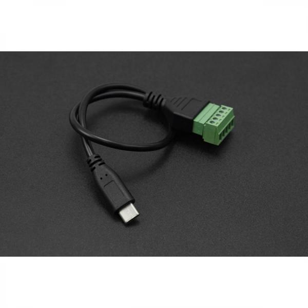 디바이스마트,케이블/전선 > 어셈블리 케이블 > 변환젠더,DFROBOT,5핀 Type-C Male to Solderless 단자 전원 케이블(30cm, 5V 2A 출력) [FIT0993],와이어 길이 : 30cm / 작동 전압: 5V / 출력: Type-C, USB2.0 / 지원 전압: 5V2A
