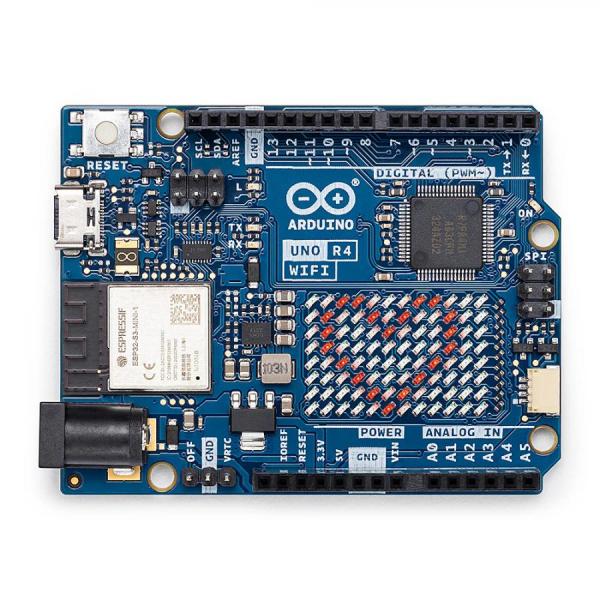 디바이스마트,오픈소스/코딩교육 > 아두이노 > 아두이노 정품 보드/쉴드/키트,아두이노,Arduino UNO R4 WiFi,ABX00087 / 아두이노 우노 R4 와이파이 / RA4M1 프로세서 + ESP32-S3 / 빌트인 와이파이 + 블루투스 / 온보드 12x8 LED 매트릭스 / 포트 : USB-C / 우노 R3 대비 메모리 증가(256kB Flash, 32kB RAM) + 클럭 속도 향상(메인 코어 48MHz, ESP32-S3 최대 240MHz) 및 12-bit DAC, CAN BUS, OP AMP 추가, 24V 입력 지원 / 빌트인 HID + Qwiic 커넥터