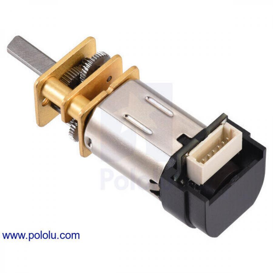 75:1 Micro Metal Gearmotor HP 6V with 12 CPR Encoder, Side Connector #5163