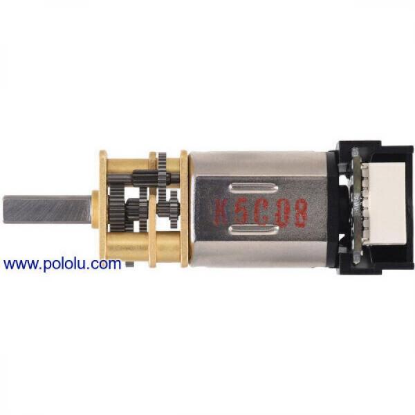 디바이스마트,기계/제어/로봇/모터 > 모터류 > DC기어드모터 > CarbonBrush모터,Pololu,75:1 Micro Metal Gearmotor HP 6V with 12 CPR Encoder, Side Connector #5163,단면적 : 10x12mm / 길이 : 9mm / 직경 : 3mm / DC 금속 기어모터 / 전압 : 6V / 사이드 커넥터