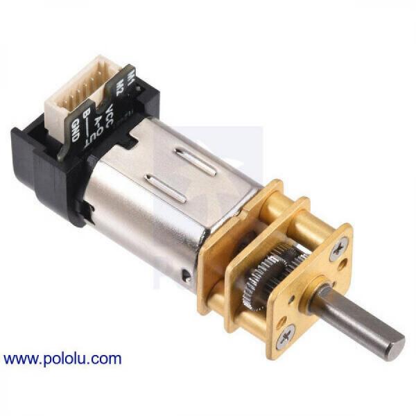 디바이스마트,기계/제어/로봇/모터 > 모터류 > DC기어드모터 > CarbonBrush모터,Pololu,75:1 Micro Metal Gearmotor HP 6V with 12 CPR Encoder, Back Connector #5162,단면적 : 10x12mm / 길이 : 9mm / 직경 : 3mm / DC 금속 기어모터 / 전압 : 6V
