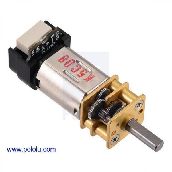 디바이스마트,기계/제어/로봇/모터 > 모터류 > DC기어드모터 > CarbonBrush모터,Pololu,75:1 Micro Metal Gearmotor HP 6V with 12 CPR Encoder, Back Connector #5162,단면적 : 10x12mm / 길이 : 9mm / 직경 : 3mm / DC 금속 기어모터 / 전압 : 6V