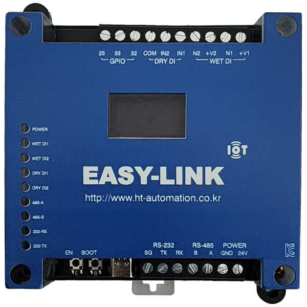 디바이스마트,MCU보드/전자키트 > 인공지능/임베디드/산업용 > 인공지능/머신러닝 > 인공지능 개발보드/모듈/키트,주식회사 하이테크오토메이션,[EASY-LINK-MB] IOT 게이트웨이 MODBUS 전용 모듈,데이터 수집 및 전송 모듈 + MODBUS 전용 펌웨어 + MQTT/MYSQL/API/FIREBASE