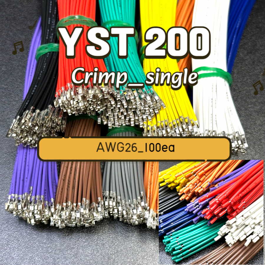 [GSH-2310] Yeonho YST 200 Crimp Cable AWG26_300mm_단방_100ea_Black