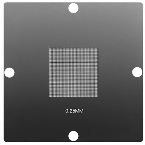 디바이스마트,수공구/전자공구/전동공구 > 전자공구 > PCB작업공구 > BGA 스텐실,SMG,BGA 범용 리볼링 스텐실 0.25-0.5mm [RBL-009],IC칩 볼 납땜 용 / 0.25mm, 0.5mm pitch / 재질: 강철 / 사이즈 90x90mm / PCB(회로 기판)의 표면에 납땜할 볼의 패턴을 정확하게 안착하기 위해 사용됩니다.
