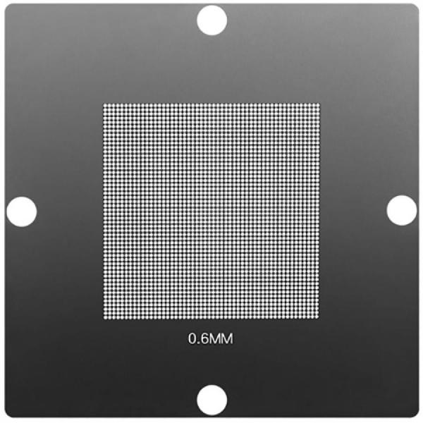 디바이스마트,수공구/전자공구/전동공구 > 전자공구 > PCB작업공구 > BGA 스텐실,SMG,BGA 범용 리볼링 스텐실 0.6-0.9mm [RBL-016],IC칩 볼 납땜 용 / 0.6mm, 0.9mm pitch / 재질: 강철 / 사이즈 90x90mm / PCB(회로 기판)의 표면에 납땜할 볼의 패턴을 정확하게 안착하기 위해 사용됩니다.