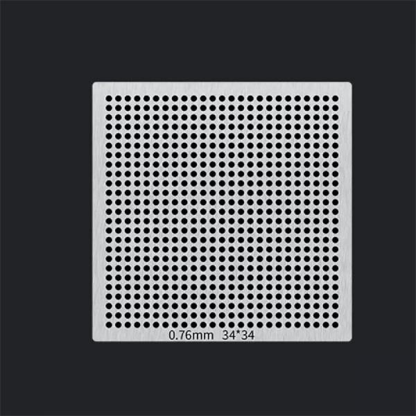 디바이스마트,수공구/전자공구/전동공구 > 전자공구 > PCB작업공구 > BGA 스텐실,SMG,25x25 소형 BGA 범용 스텐실 0.76-1.27mm [RBL-025],IC칩 볼 납땜 용 소형 스텐실 / 0.76규격 1.27mm pitch / 패턴:25x25 / 사이즈:34x34mm / 재질:강철 / PCB(회로 기판)의 표면에 납땜할 볼의 패턴을 정확하게 안착하기 위해 사용됩니다.