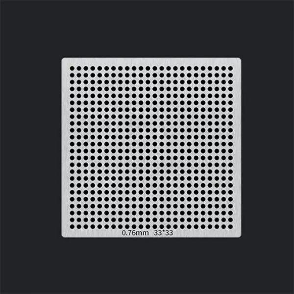 디바이스마트,수공구/전자공구/전동공구 > 전자공구 > PCB작업공구 > BGA 스텐실,SMG,24x24 소형 BGA 범용 스텐실 0.76-1.27mm [RBL-026],IC칩 볼 납땜 용 소형 스텐실 / 0.76규격 1.27mm pitch / 패턴:24x24 / 사이즈:33x33mm / 재질:강철 / PCB(회로 기판)의 표면에 납땜할 볼의 패턴을 정확하게 안착하기 위해 사용됩니다.