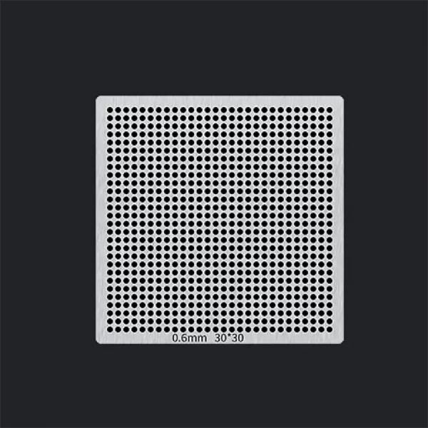 디바이스마트,수공구/전자공구/전동공구 > 전자공구 > PCB작업공구 > BGA 스텐실,SMG,28x28 소형 BGA 범용 스텐실 0.6-1mm [RBL-031],IC칩 볼 납땜 용 소형 스텐실 / 0.6규격 1mm pitch / 패턴:28x28 / 사이즈:30x30mm / 재질:강철 / PCB(회로 기판)의 표면에 납땜할 볼의 패턴을 정확하게 안착하기 위해 사용됩니다.