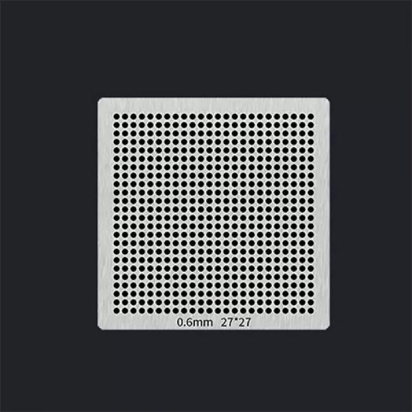 디바이스마트,수공구/전자공구/전동공구 > 전자공구 > PCB작업공구 > BGA 스텐실,SMG,24x24 소형 BGA 범용 스텐실 0.6-1mm [RBL-032],IC칩 볼 납땜 용 소형 스텐실 / 0.6규격 1mm pitch / 패턴:24x24 / 사이즈:27x27mm / 재질:강철 / PCB(회로 기판)의 표면에 납땜할 볼의 패턴을 정확하게 안착하기 위해 사용됩니다.