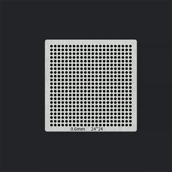 디바이스마트,수공구/전자공구/전동공구 > 전자공구 > PCB작업공구 > BGA 스텐실,SMG,22x22 소형 BGA 범용 스텐실 0.6-1mm [RBL-033],IC칩 볼 납땜 용 소형 스텐실 / 0.6규격 1mm pitch / 패턴:22x22 / 사이즈:24x24mm / 재질:강철 / PCB(회로 기판)의 표면에 납땜할 볼의 패턴을 정확하게 안착하기 위해 사용됩니다.