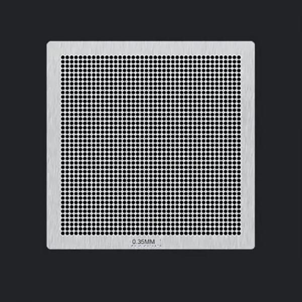 디바이스마트,수공구/전자공구/전동공구 > 전자공구 > PCB작업공구 > BGA 스텐실,SMG,41x41 소형 BGA 범용 스텐실 0.35-0.65mm [RBL-040],IC칩 볼 납땜 용 소형 스텐실 / 0.35규격 0.65mm pitch / 패턴:41x41 / 사이즈:30x30mm / 재질:강철 / PCB(회로 기판)의 표면에 납땜할 볼의 패턴을 정확하게 안착하기 위해 사용됩니다.
