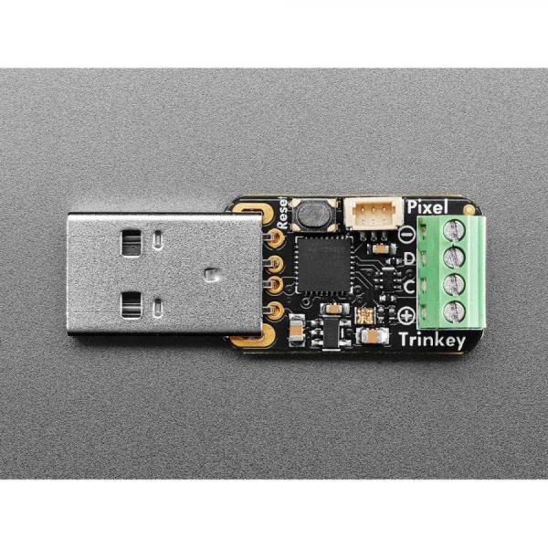 디바이스마트,MCU보드/전자키트 > 통신/네트워크 > USB관련,Adafruit,Adafruit Pixel Trinkey - USB Key for NeoPixel / DotStar Driving [ada-5953],컴퓨터의 usb 포트에 연결되며 납땜이나 배선 없이 수많은 NeoPixel 또는 DotStar LED 를 구동할 수 있습니다 / 48MHz 32비트 프로세서, 256KB 플래시 및 32KB RAM / Arduino IDE  또는  CircuitPython 과 함께 사용