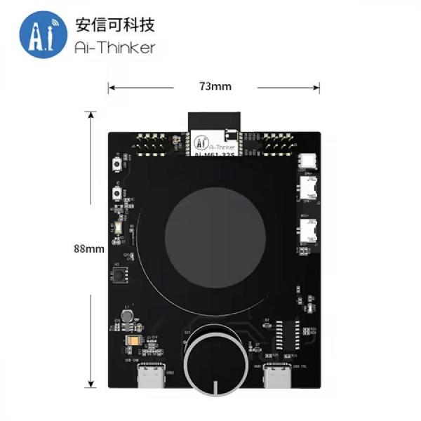 디바이스마트,MCU보드/전자키트 > 인공지능/임베디드/산업용 > 인공지능/머신러닝 > 인공지능 음성인식/스피커,Ai-Thinker,WiFi6 다기능 IOT 개발보드 [AiPi-Knob],1.28인치 디스플레이 / 적외선 / 오디오 / 와이파이6, BLE5.3 지원 / 칩셋 : BL618 / 사이즈 : 88*73mm / Type-C(5V) / 모바일 장치, 웨어러블 전자 장치, 스마트 홈 및 기타 분야에서 널리 사용