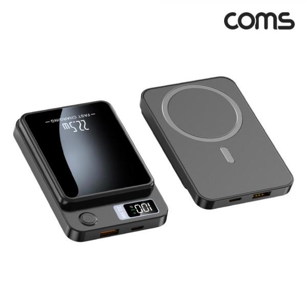 디바이스마트,컴퓨터/모바일/가전 > 스마트폰/스마트기기 > 충전기/보조배터리 > 보조배터리,Coms,맥세이프 보조배터리 Black 10000mAh 대용량 유선 무선 초고속충전 메탈링 [UB929],대용량 유선 무선 초고속충전 메탈링