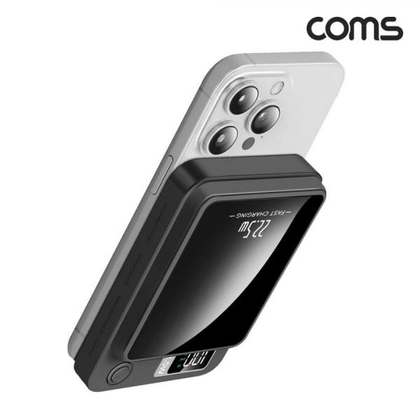 디바이스마트,컴퓨터/모바일/가전 > 스마트폰/스마트기기 > 충전기/보조배터리 > 보조배터리,Coms,맥세이프 보조배터리 Black 10000mAh 대용량 유선 무선 초고속충전 메탈링 [UB929],대용량 유선 무선 초고속충전 메탈링