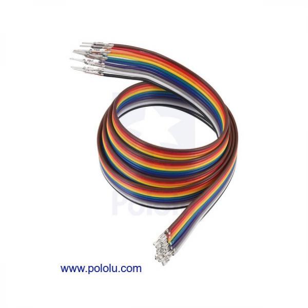 디바이스마트,케이블/전선 > 점퍼/하네스/악어/바나나 > 점퍼 와이어/케이블,Pololu,Ribbon Cable with Pre-Crimped Terminals 10-Color M-F 36inch (90 cm) #4591,36인치(90cm) / 한쪽 끝에 암 압착 핀이 있고 다른 한쪽 끝에 수 압착 핀이 있습니다 / 각각 색상이 다른 10개의 와이어