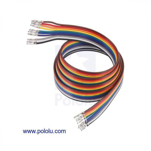 디바이스마트,케이블/전선 > 점퍼/하네스/악어/바나나 > 점퍼 와이어/케이블,Pololu,Ribbon Cable with Pre-Crimped Terminals 10-Color F-F 36inch (90 cm) #4590,36인치(90cm) / 양쪽 끝에 암 압착 핀이 있습니다 / 각각 색상이 다른 10개의 와이어