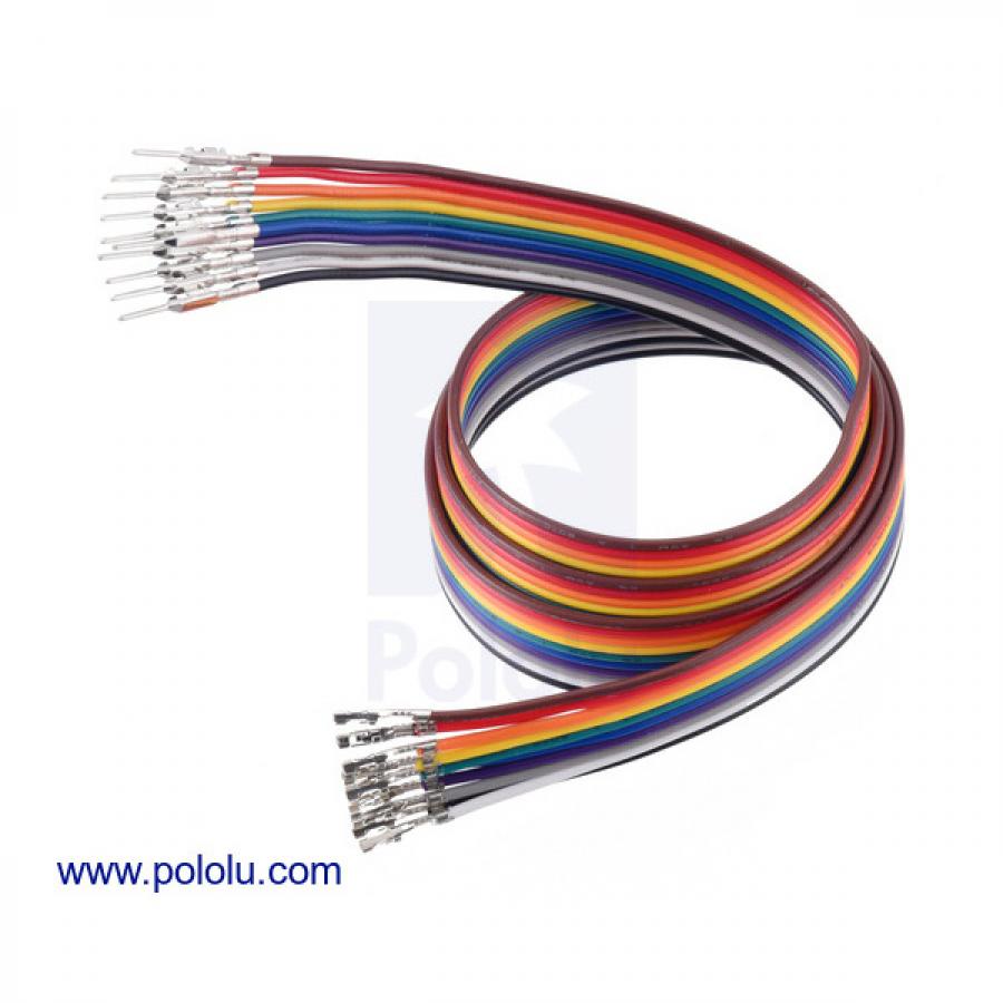Ribbon Cable with Pre-Crimped Terminals 10-Color M-F 24inch (60 cm) #4582