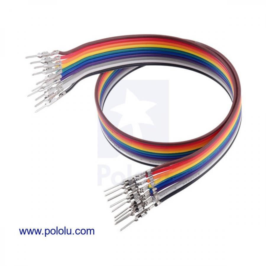 Ribbon Cable with Pre-Crimped Terminals 10-Color M-M 12inch (30 cm) #4580
