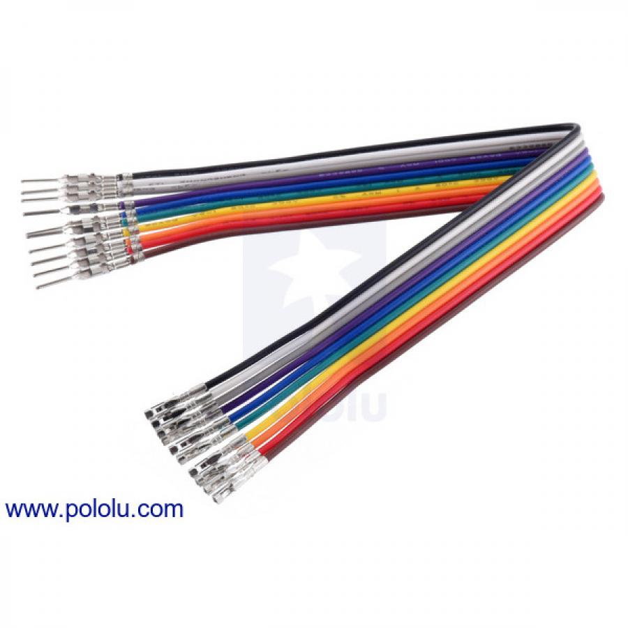 Ribbon Cable with Pre-Crimped Terminals 10-Color M-F 6inch (15 cm) #4576