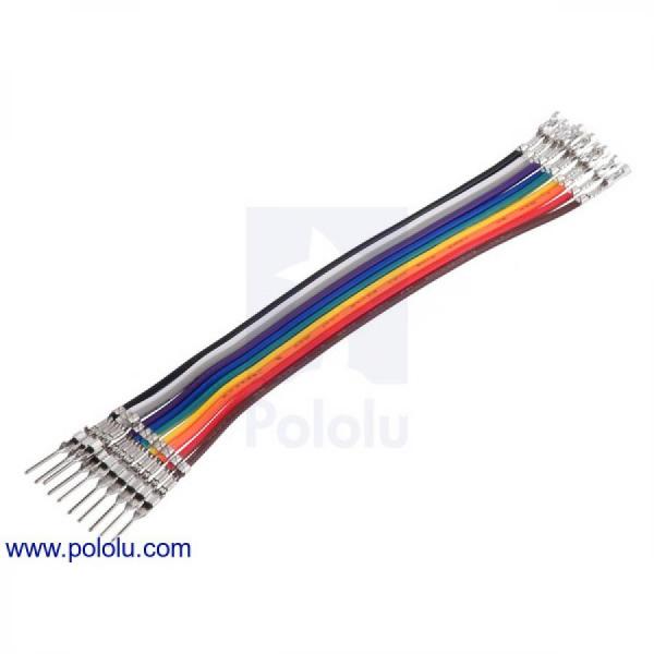 디바이스마트,케이블/전선 > 점퍼/하네스/악어/바나나 > 점퍼 와이어/케이블,Pololu,Ribbon Cable with Pre-Crimped Terminals 10-Color M-F 3inch (7.5 cm) #4573,3인치(7.5cm) / 한쪽 끝에는 암 압착 핀이 있고 다른 한쪽 끝에는 수 압착 핀이 있습니다 / 각각 색상이 다른 10개의 와이어