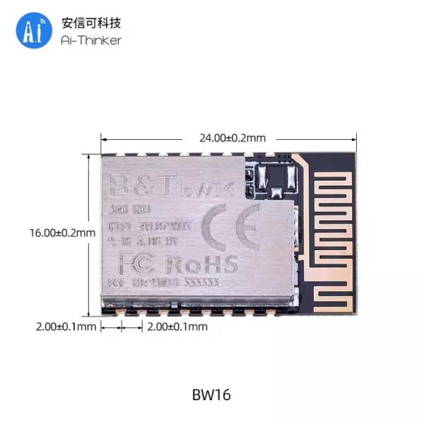 디바이스마트,MCU보드/전자키트 > 통신/네트워크 > 와이파이,Ai-Thinker,RTL8720DN 듀얼 밴드 WiFi + 저전력 Bluetooth 5.0 모듈 [BW16],듀얼 주파수 SoC 모듈 / 칩 : RTL8720DN / 크기 : 24*16*3mm / Cortex-M4F 호환 / 내부 저장 통합