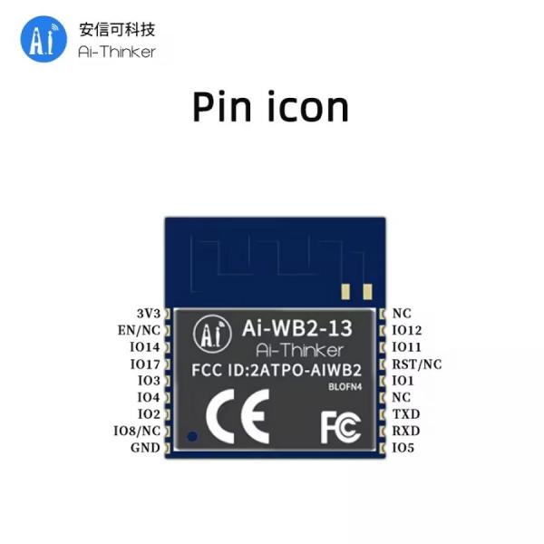 디바이스마트,MCU보드/전자키트 > 통신/네트워크 > 와이파이,Ai-Thinker,WiFi+BLE 콤보모듈 [Ai-WB2-13],코어 프로세서로 BL602 칩 장착 / Wi-Fi 802.11b/g/n 프로토콜 및 BLE 5.0 프로토콜을 지원 / 크기 : 20*18*3.1 / 작동 온도 : -40°C~ 85°C / 전압 : 2.7V ~ 3.6V