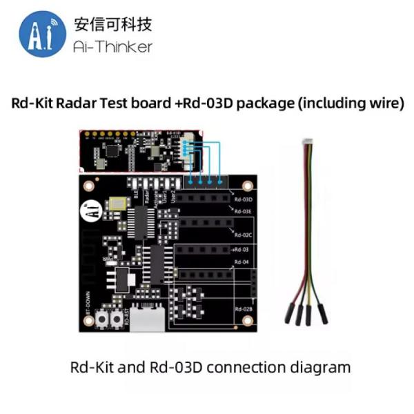 디바이스마트,MCU보드/전자키트 > 센서모듈 > 라이다/거리/초음파/라인 > 레이다(RADAR)센서,Ai-Thinker,레이더 테스트 보드 [Rd-Kit],레이더 디버깅 / BLE 5.2 지원 / 칩셋 : PHY6252 / 크기 : 40*45mm / 작동 온도 : -20°C ~ 70°C