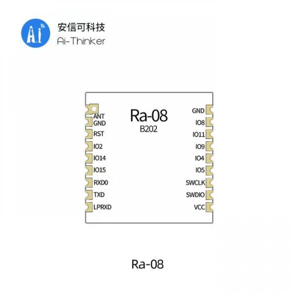 디바이스마트,MCU보드/전자키트 > 통신/네트워크 > RF/LoRa,Ai-Thinker,LoRaWAN RF 모듈 [Ra-08],초장거리 확산 스펙트럼 통신에 사용 / 칩셋 : ASR6601 / 크기 : 16*16*3mm / 주파수 : 470MHz / 작동전압 : 3.3V
