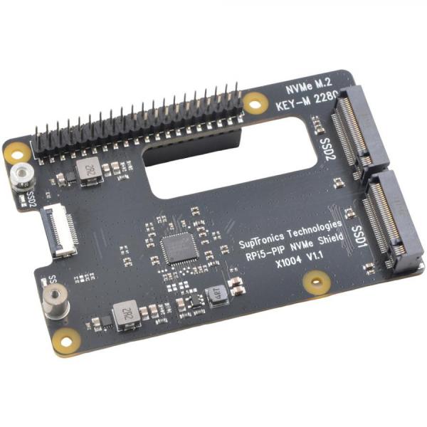디바이스마트,오픈소스/코딩교육 > 라즈베리파이 > 라즈베리파이 확장보드/HAT,Suptronics,라즈베리파이5 듀얼 PCle M.2 2280 NVMe 상판 [X1004],NVMe 2280 듀얼 지원 / 4TB + 4TB / SSD 부팅 / PCIe 2.0 인터페이스를 사용하면 최대 5Gbps의 데이터 전송 속도 가능