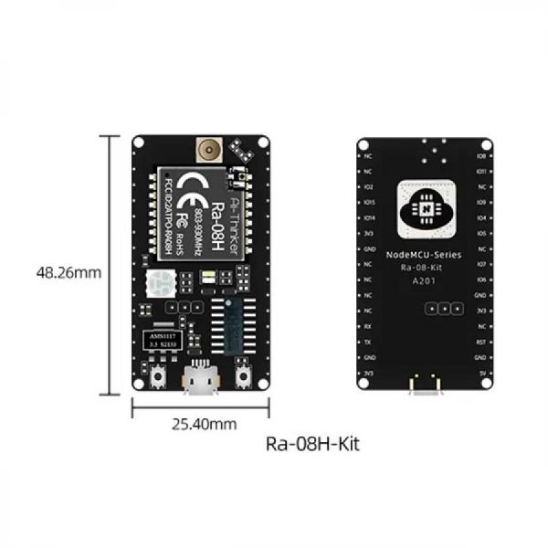 디바이스마트,MCU보드/전자키트 > 통신/네트워크 > RF/LoRa,Ai-Thinker,LoRaWAN RF 모듈 개발 보드 [Ra-08H-Kit],초장거리 확산 스펙트럼 통신에 사용 / 칩셋 : ASR6601 / 크기 : 25.4*48.26mm / 주파수 : 803MHz ~930MHz