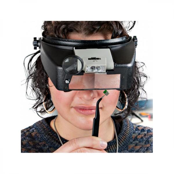 디바이스마트,수공구/전자공구/전동공구 > 전자공구 > 광학기기 > 확대경,SparkFun,iFixit Head Magnifier [TOL-25576],핸즈프리 / 2개의 이중 렌즈 / 1개의 확대경 / 내장된 LED 조명은 AAA 배터리 2개를 사용합니다