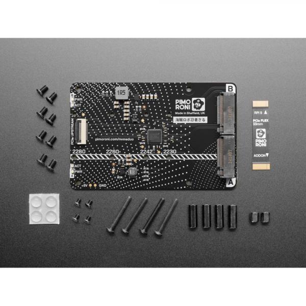디바이스마트,오픈소스/코딩교육 > 라즈베리파이 > 라즈베리파이 확장보드/HAT,Adafruit,Pimoroni NVMe Base Duo for Raspberry Pi 5 - PIM704 [ada-5969],라즈베리파이5용 PCle Gen 2 확장 보드