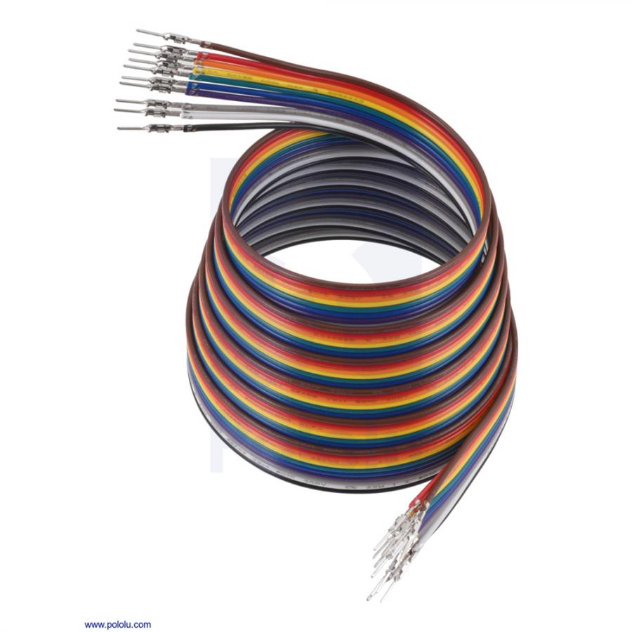 Ribbon Cable with Pre-Crimped Terminals 10-Color M-M 60inch (150 cm) #4595