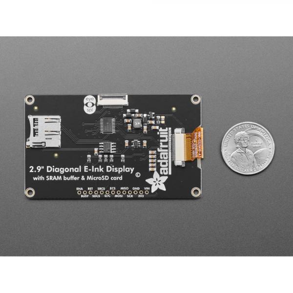 디바이스마트,MCU보드/전자키트 > 디스플레이 > E-paper,Adafruit,Adafruit 2.9inch Red/Black/White eInk Display Breakout - THINK INK - UC8151D Chipset [ada-1028],2.9인치 삼색 디스플레이 / MicroSD 소켓 추가 / 마이크로컨트롤러와 사용 가능 / 제품 크기: 80.0mm x 47.0mm x 5.0mm