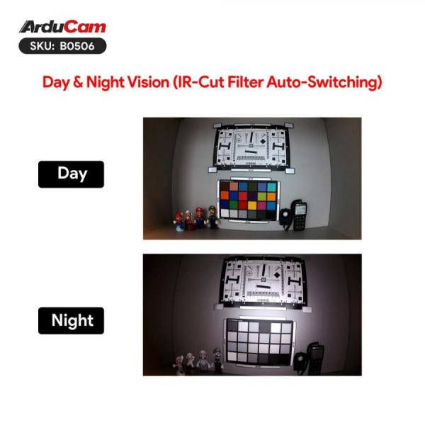디바이스마트,MCU보드/전자키트 > 카메라/비디오 > 일반카메라,ArduCAM,Arducam 1080P Day/Night Vision USB 카메라 모듈 [B0506],풀 HD 1080P USB 카메라 / 자동 IR-컷 전환 및 IR LED를 갖춘 2MP 적외선 웹캠 / 1/2.7인치 OV2710 CMOS