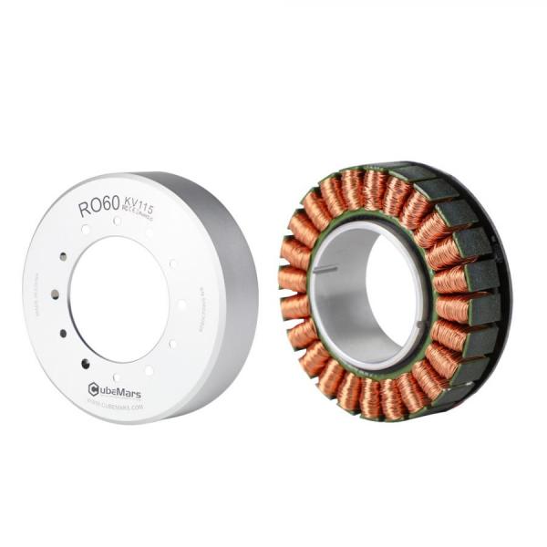 디바이스마트,기계/제어/로봇/모터 > 모터류 > BLDC모터 > 브랜드(Cubemars) BLDC모터,Cubemars,RO60 KV115  + 홀센서 포함,RO Series / 로봇 관절용 프레임리스 아웃러너 모터 / Outrunner / Rated voltage 48V - KV115 / Rated torque 0.8Nm / Driver 미포함 / 홀센서 포함