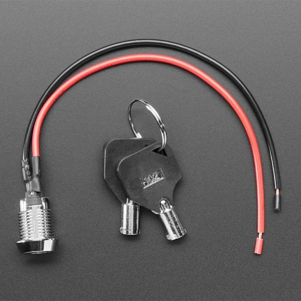디바이스마트,스위치/부저/전기부품 > 스위치 > 키락 스위치,Adafruit,On/Off Round Key Lock - 12mm Diameter [ada-5927],레버, 자석을 사용하지 않는 기계식 스위치 / 키 잠금 스위치 / 직경 12mm/0.5인치의 구멍
