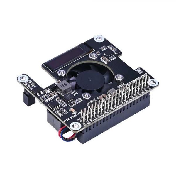 디바이스마트,오픈소스/코딩교육 > 라즈베리파이 > 라즈베리파이 확장보드/HAT,SEENGREAT,라즈베리파이5 POE HAT 디스플레이 팬 포함 [402285],라즈베리파이5 POE 확장보드 / IEEE 802.3af/at / 4핀 JST 커넥터 / 금속 방열판 / 0.87인치 OLED 디스플레이 / 입력 : 37V ~ 57V / 출력 : 5V / 팬 속도 : 9000 RPM