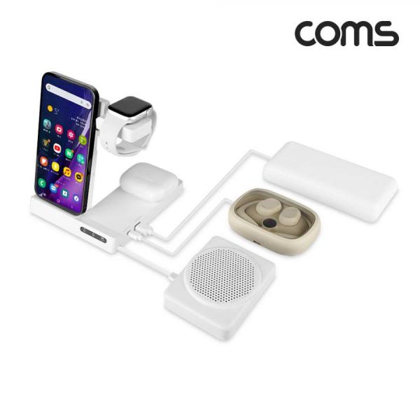 디바이스마트,컴퓨터/모바일/가전 > 스마트폰/스마트기기 > 충전기/보조배터리 > 무선충전기,Coms,나비 멀티 무선 충전기(6 in 1) White 갤럭시워치/iOS 워치 충전 가능 [CY2320],White 갤럭시워치/iOS 워치 충전 가능